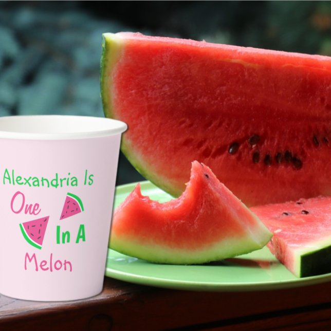 One In A Melon 1st Birthday Paper Cups (Creator Uploaded)