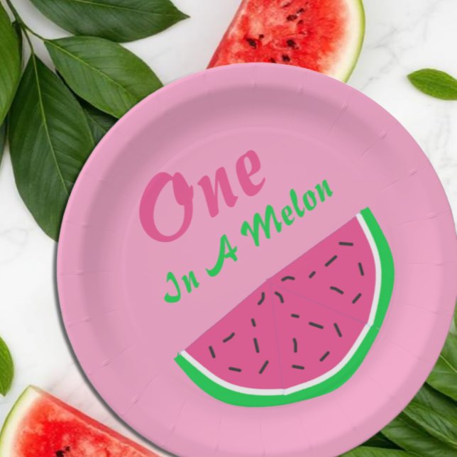One In A Melon 1st Birthday Paper Plate (Creator Uploaded)