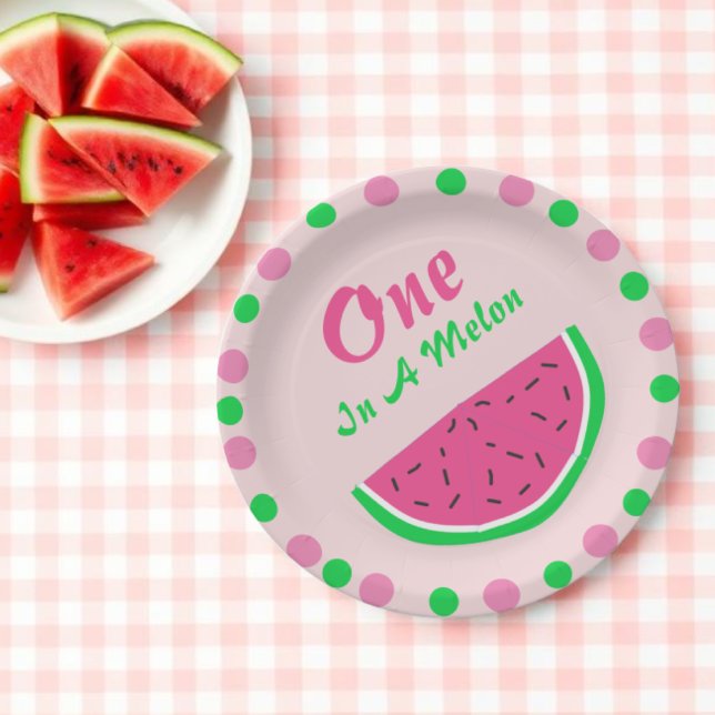 One In A Melon 1st Birthday Paper Plate (Creator Uploaded)