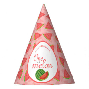 One In A Melon 1st Birthday Party Hat