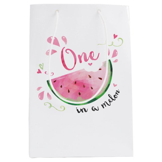 One in a Melon 1st Birthday Party Medium Gift Bag (Front)