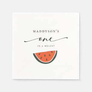 One in a Melon 1st Birthday Party Napkins