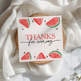 One In A Melon 1st Birthday Watermelon Birthday Napkin