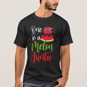 One In A Melon Auntie  Watermelon Bow Tie Sunglass T-Shirt