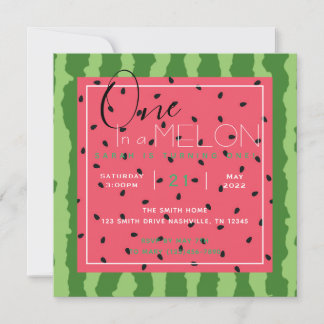 One in a Melon Birthday Invitation