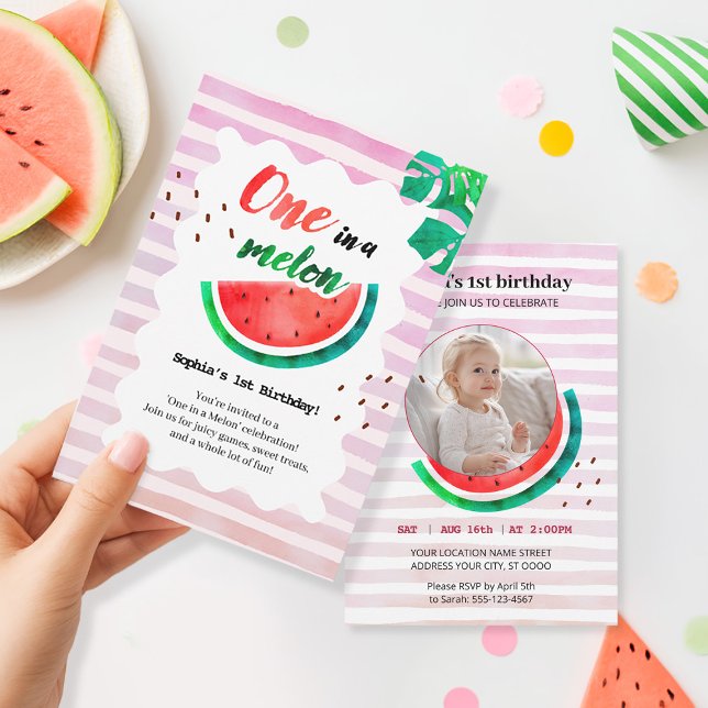 One in a Melon Birthday Invitation (Creator Uploaded)