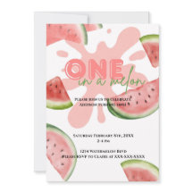 One in a Melon Birthday Party Invitation