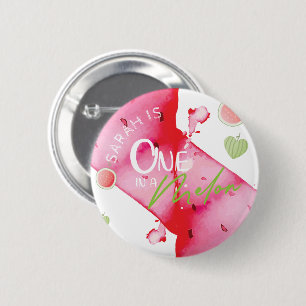 One In a Melon Birthday Personalised 6 Cm Round Badge