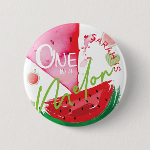 One In a Melon Birthday Personalised 6 Cm Round Badge