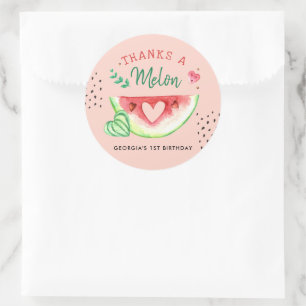 One In A Melon   Birthday Thank You Favour Classic Round Sticker