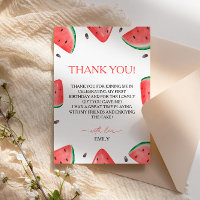 One In A Melon Birthday Watermelon Thank You Card