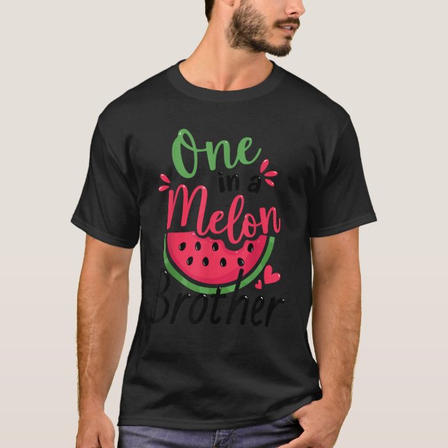One in a Melon Brother 1st Birthday Party Family M T-Shirt (Front)