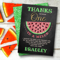 One In A Melon Chalkboard 1st Birthday