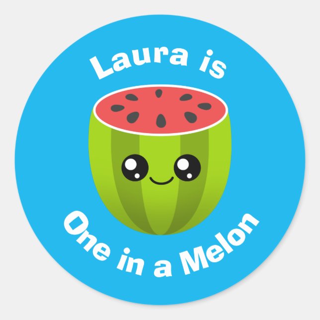 One in a Melon Classic Round Sticker (Front)