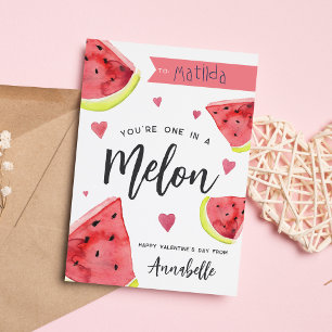 One In A Melon Classroom Valentine's Day Card