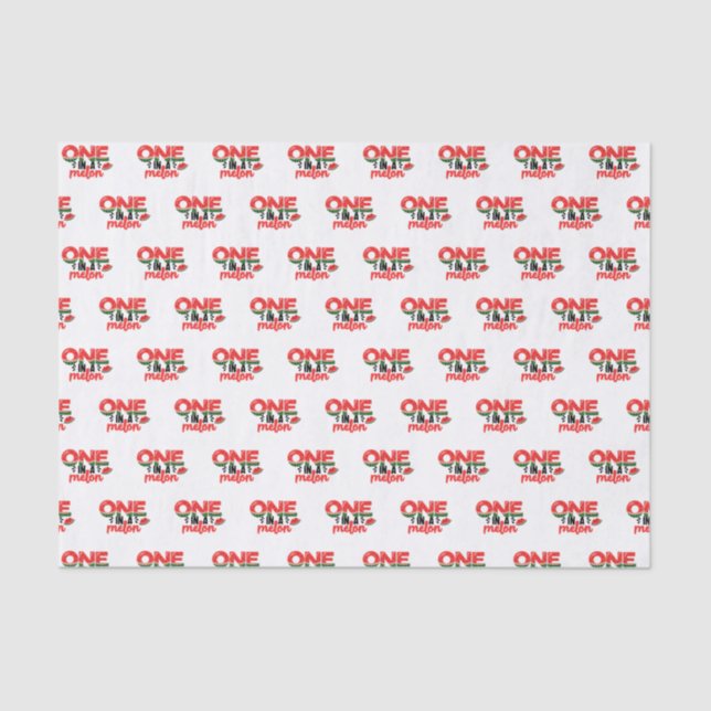 One in a Melon Cute Watermelon First Birthday Tissue Paper (Front)