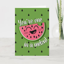 One in a Melon Cute Watermelon Green Birthday