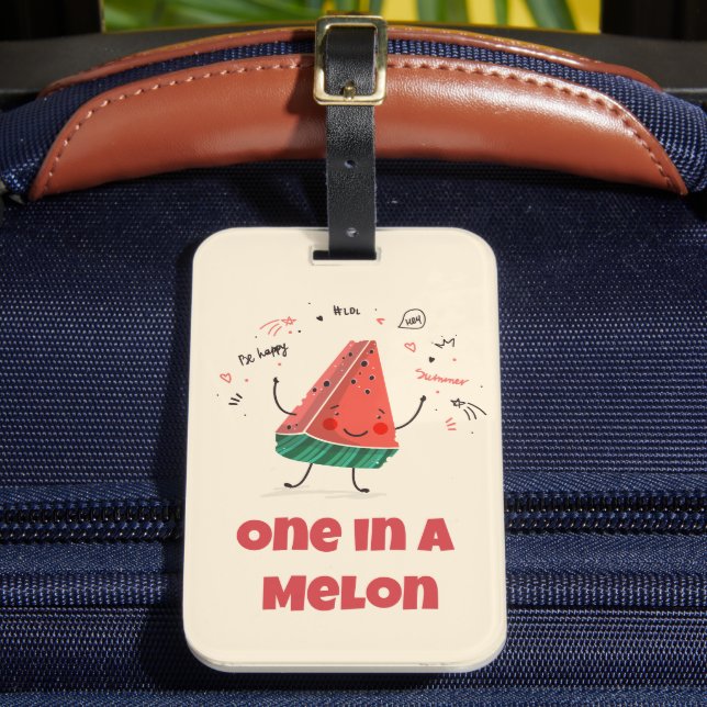 One in a Melon – Cute Watermelon Luggage Tag (Front Insitu 2)