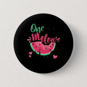 One In A Melon Dad Summer Birthday Party Matching 6 Cm Round Badge