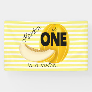One in a Melon First 1st Birthday Party Banner