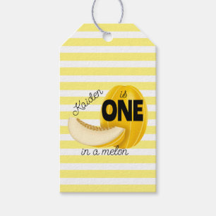 One in a Melon First 1st Birthday Party Gift Tags