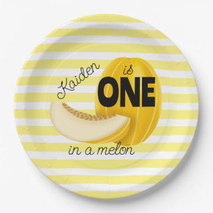 One in a Melon First 1st Birthday Party Paper Plate