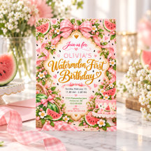One in a Melon First Birthday Invitation