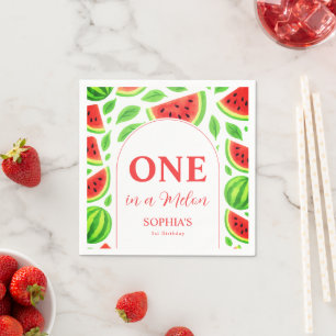 One In A Melon First Birthday Napkin