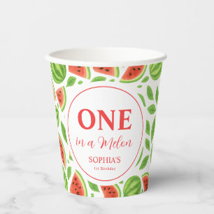 One In A Melon First Birthday Paper Cups