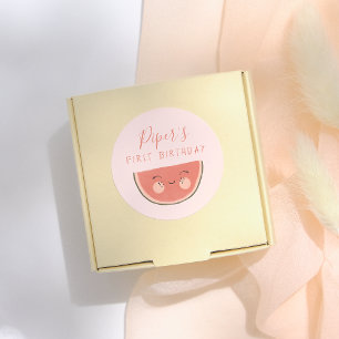 One In A Melon First Birthday Party  Classic Round Sticker