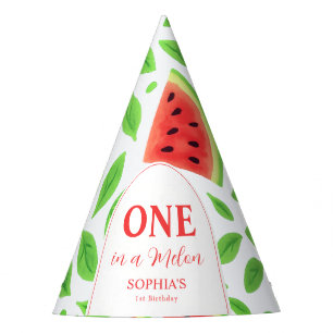 One In A Melon First Birthday Party Hat