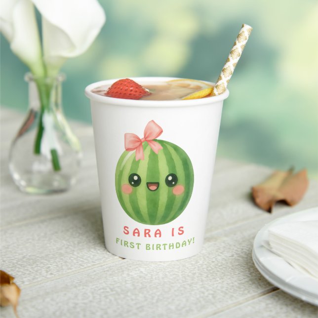 One in a Melon First Birthday Summer Paper cup (Insitu)