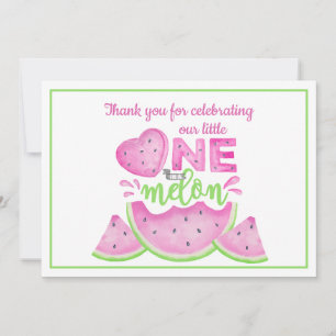 One in a Melon First Birthday Thank You Card