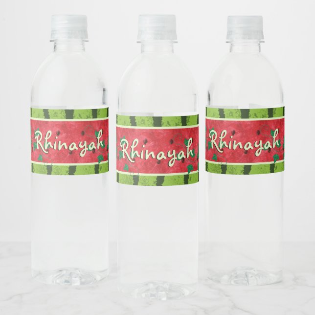 ONE in a Melon First Birthday Watermelon Water Bottle Label (Bottles)