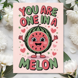 One in a Melon – Fun Watermelon Birthday Card