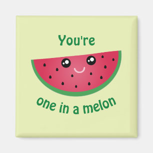 One In A Melon Funny Cute Kawaii Watermelon Magnet