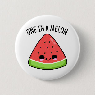 One In A Melon Funny Watermelon Pun  6 Cm Round Badge