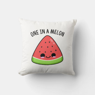 One In A Melon Funny Watermelon Pun  Cushion