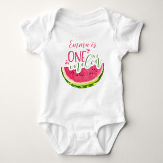 One in a Melon Girl Watermelon Bodysuit