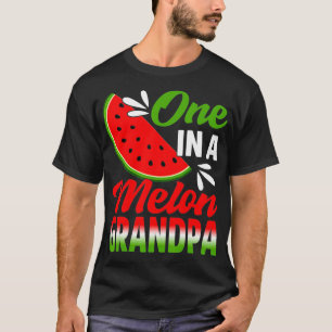 One In A Melon Grandpa Watermelon Family Birthday  T-Shirt