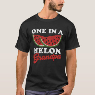One In A Melon Grandpa  Watermelon  Summer Retro T-Shirt