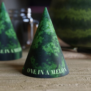 One in a Melon Green Watermelon Fruit Birthday Party Hat