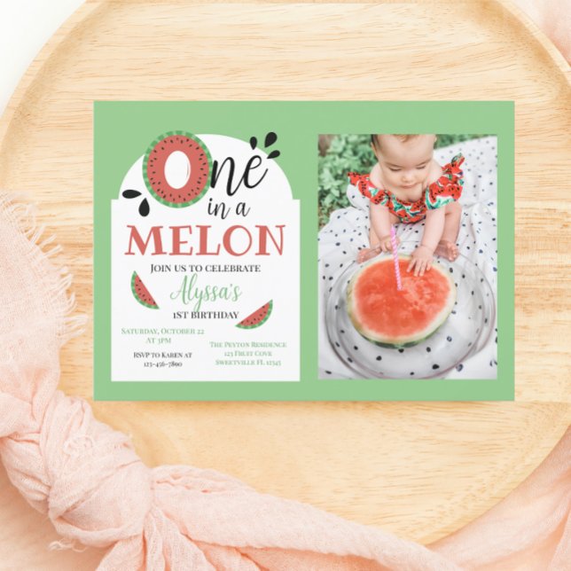 One in a Melon Kids First Birthday  Invitation (Creator Uploaded)
