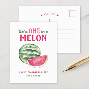 One in a Melon Kids Valentine's Day Holiday Postcard