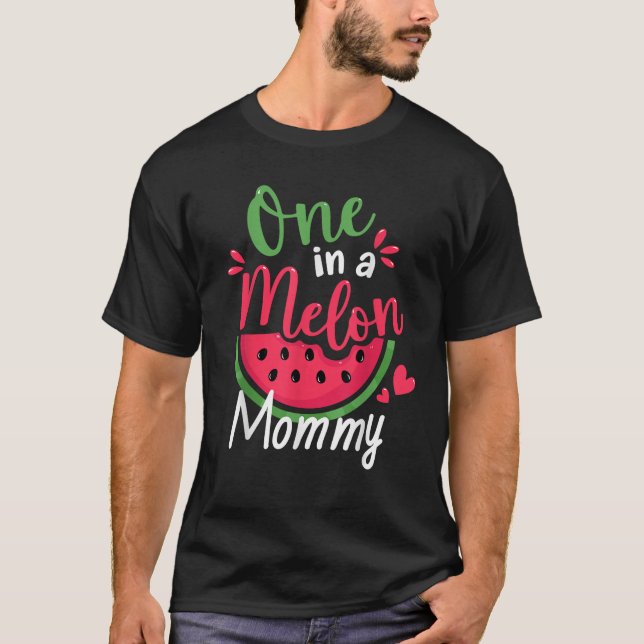 One in a Melon Mommy 1st Birthday Summer Family Ma T-Shirt (Front)