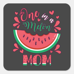 One in a Melon Mum B-Day Party Square Sticker