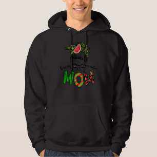 One In A Melon Mum Messy Bun Watermelon Summer Hoodie
