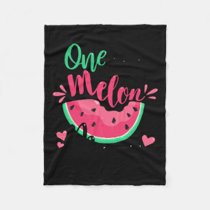 One In A Melon Mum Summer Birthday Party Matching Fleece Blanket