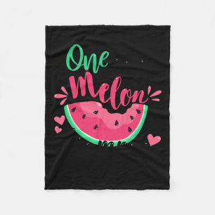 One In A Melon Mummy Summer Birthday Party Matchin Fleece Blanket