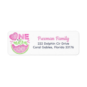 One in a Melon Pink Watermelon Address Label Return Address Label
